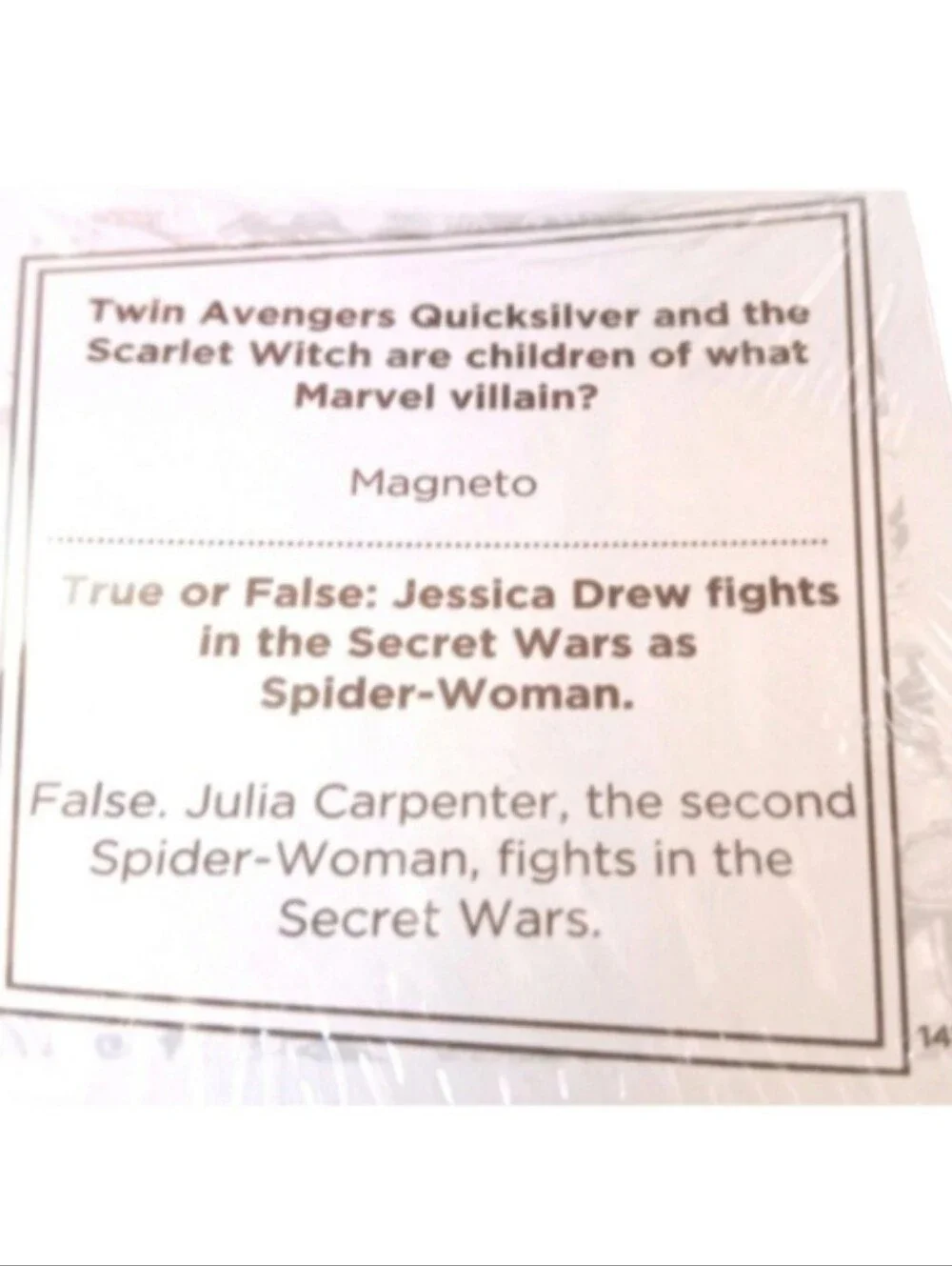 MARVEL Comics Trivia Box Card Game | EUC | 2 Player Game